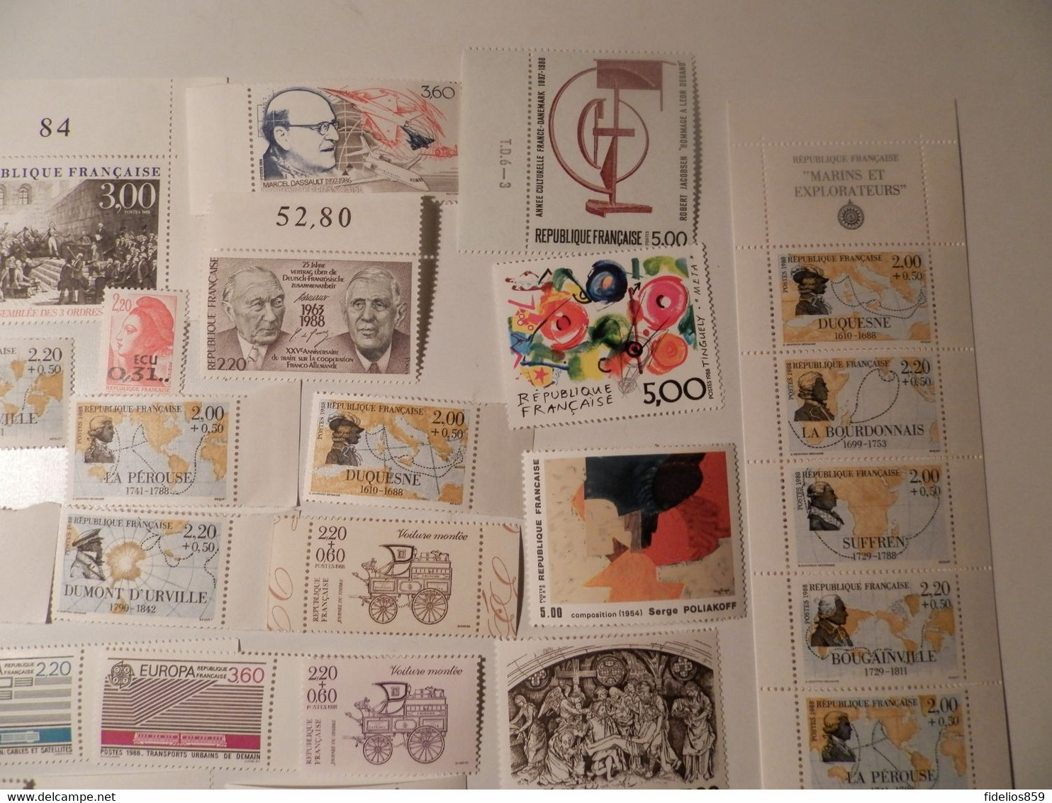 FRANCE ANNEE COMPLETE 1988 SOIT 57 TIMBRES Et UN CARNET NEUFS SANS CHARNIERE NI TRACE LUXE - 1980-1989