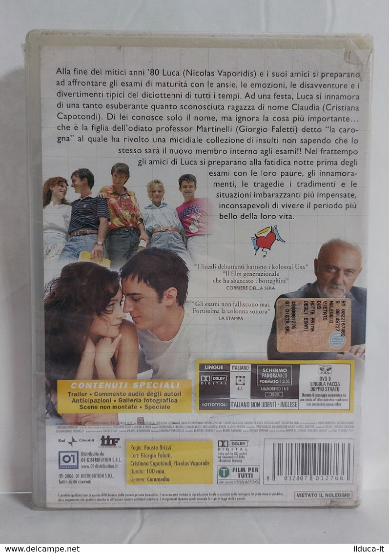 I107008 DVD - NOTTE PRIMA DEGLI ESAMI - Nicolas Vaporidis 2006 - SIGILLATO - Comedy