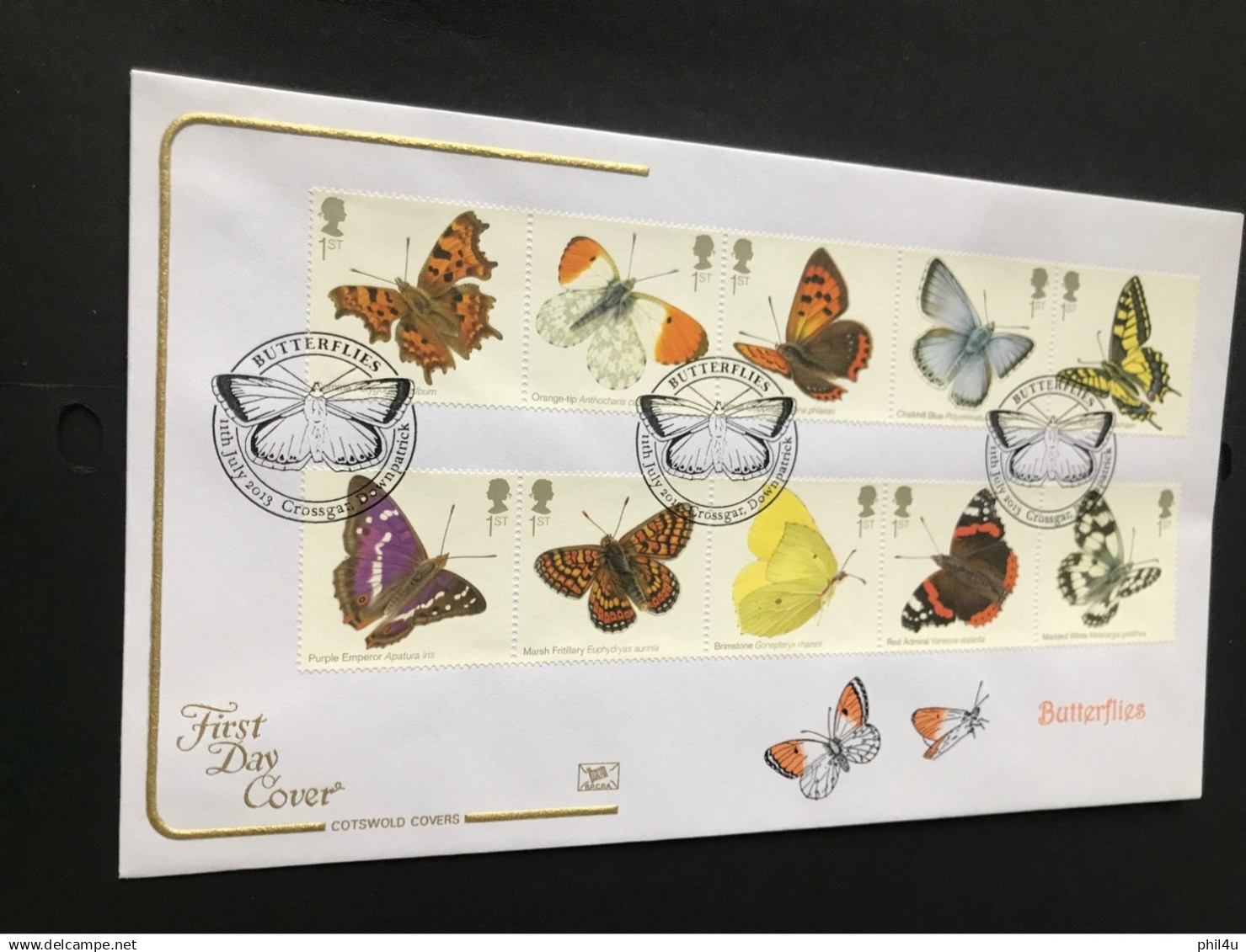 2013 GB Butterflies Set Cotswold First Day Cover Present Face £13.50 See Photos - 2011-2020 Em. Décimales