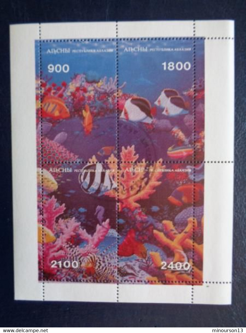 APSNY BLOC 4 TIMBRES - FOND MARIN - Caucasia