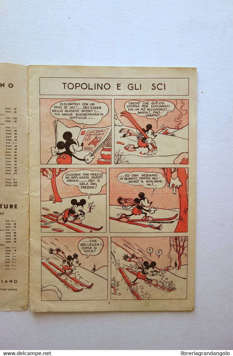 Nel Regno Di Topolino Topolino Sciatore Walt Disney Mondadori Albo N. 50 1937 - Autres & Non Classés