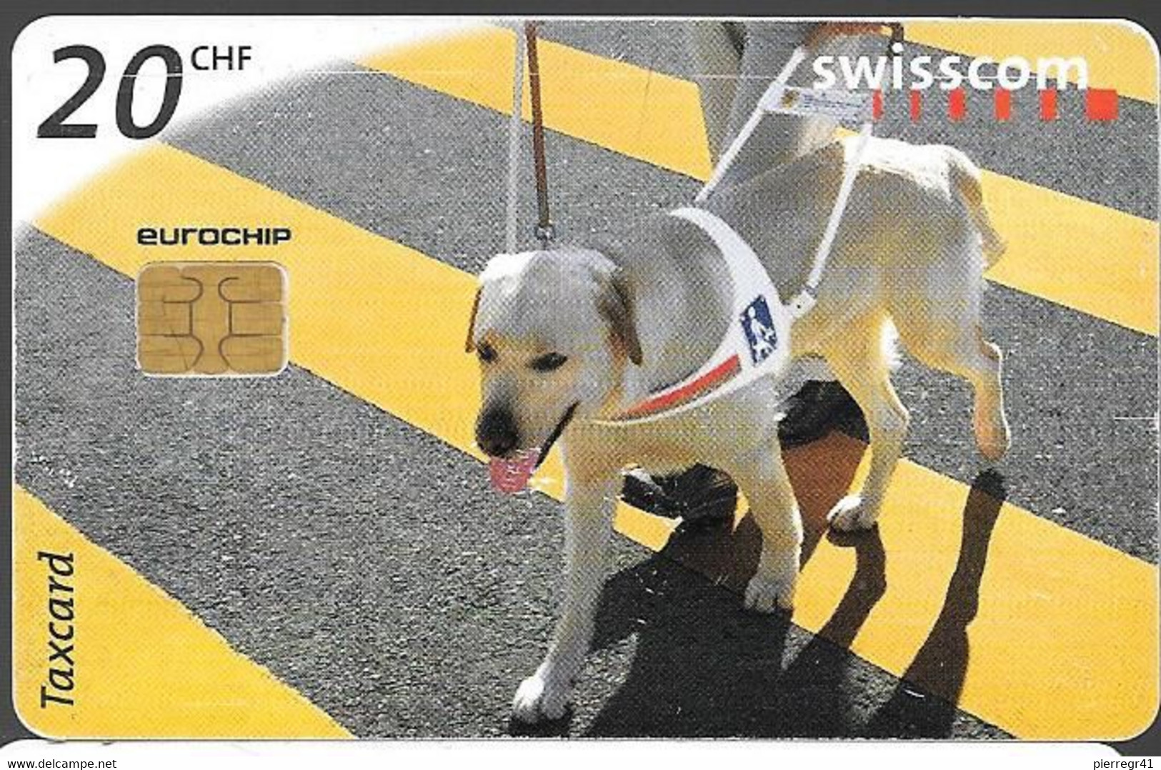 CARTE-PUCE-SUISSE-20CHF-07/1998-CL11-CHIEN LABRADOR Pour MAL VOYANTS--TBE - Dogs