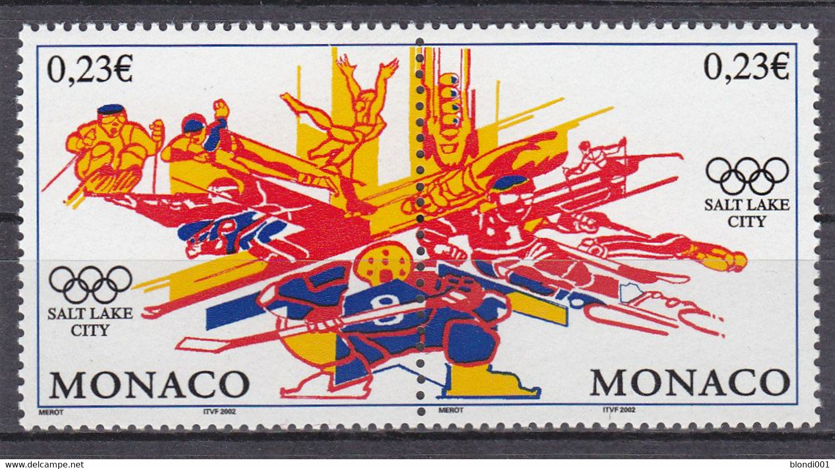 Olympics 2002 - Olympiques - Ice Hockey - MONACO - Pair MNH - Winter 2002: Salt Lake City