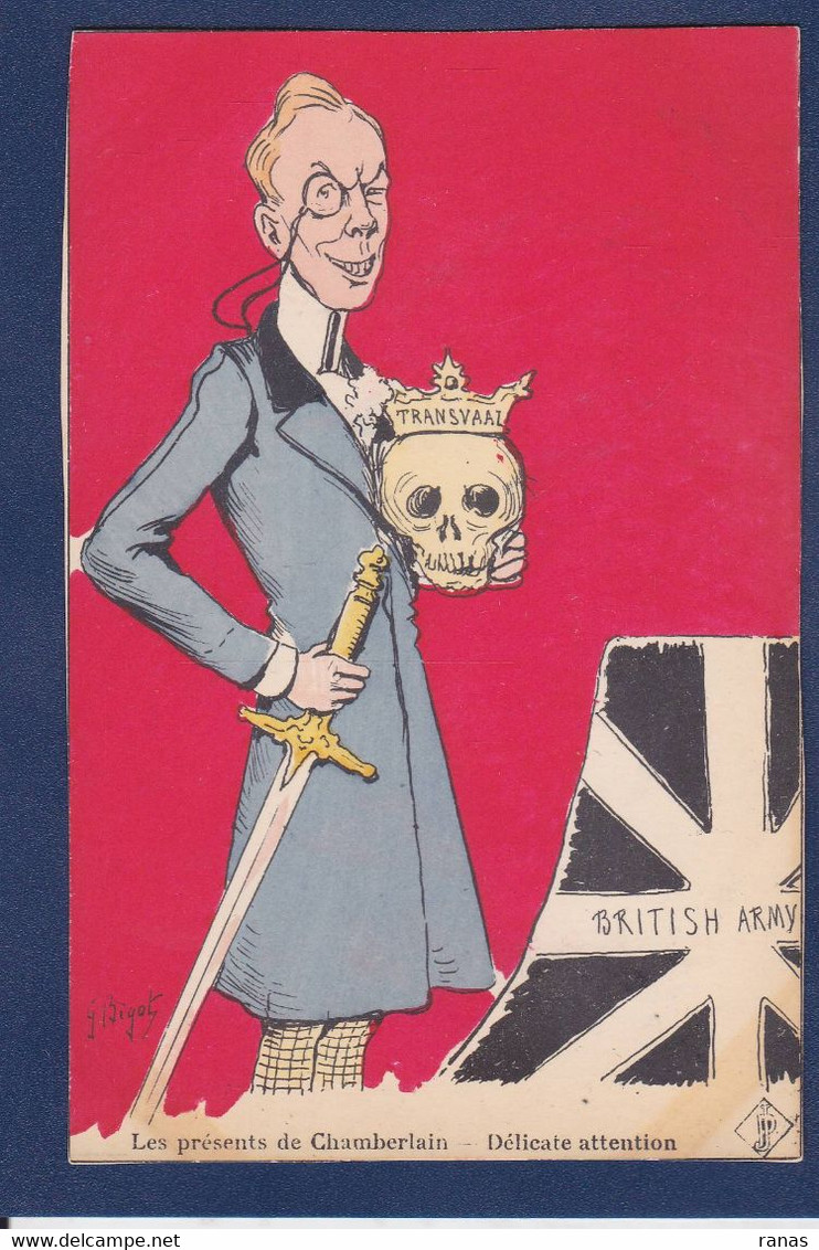 CPA Angleterre Royaume Uni Satirique Caricature Par Bigot Chamberlain Crane Mort - Other & Unclassified