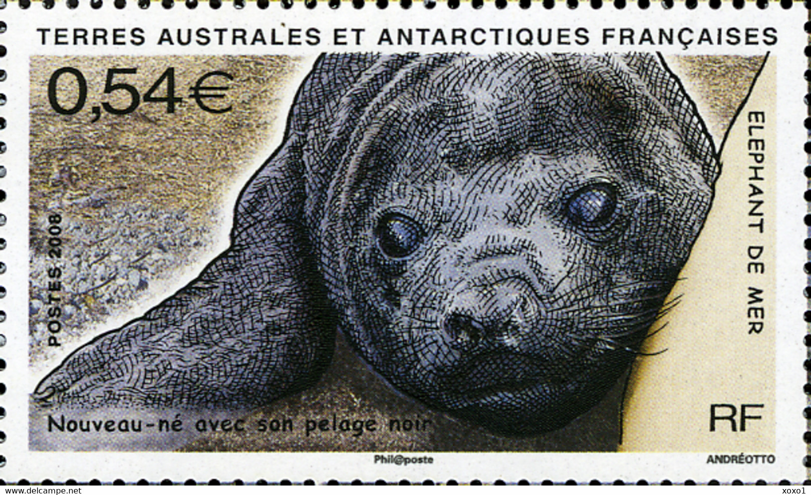 TAAF 2008  MiNr. 660 - 663(Block 19) Fr. Antarktis Marine Mammals Southern Elephant Seal S/sh MNH**  5.00 € - Antarktischen Tierwelt