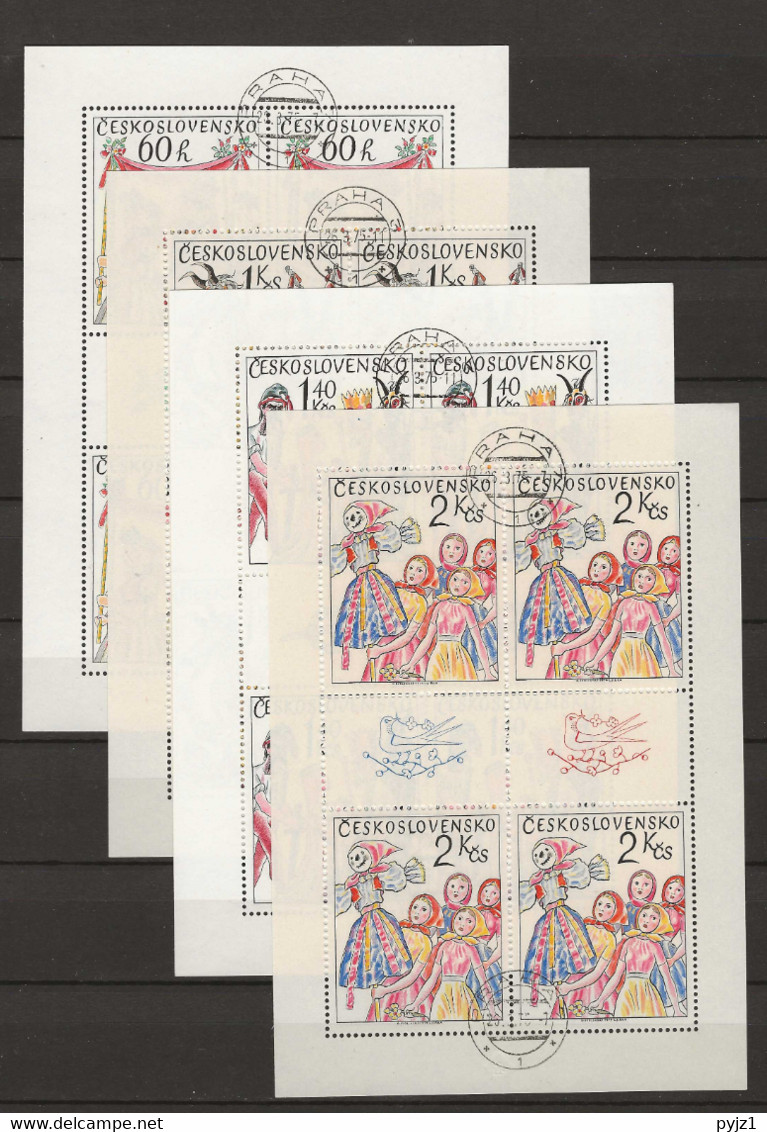 1975 USED  Ceskoslovensko, Mi 2348-51 Kleinbogen - Gebruikt