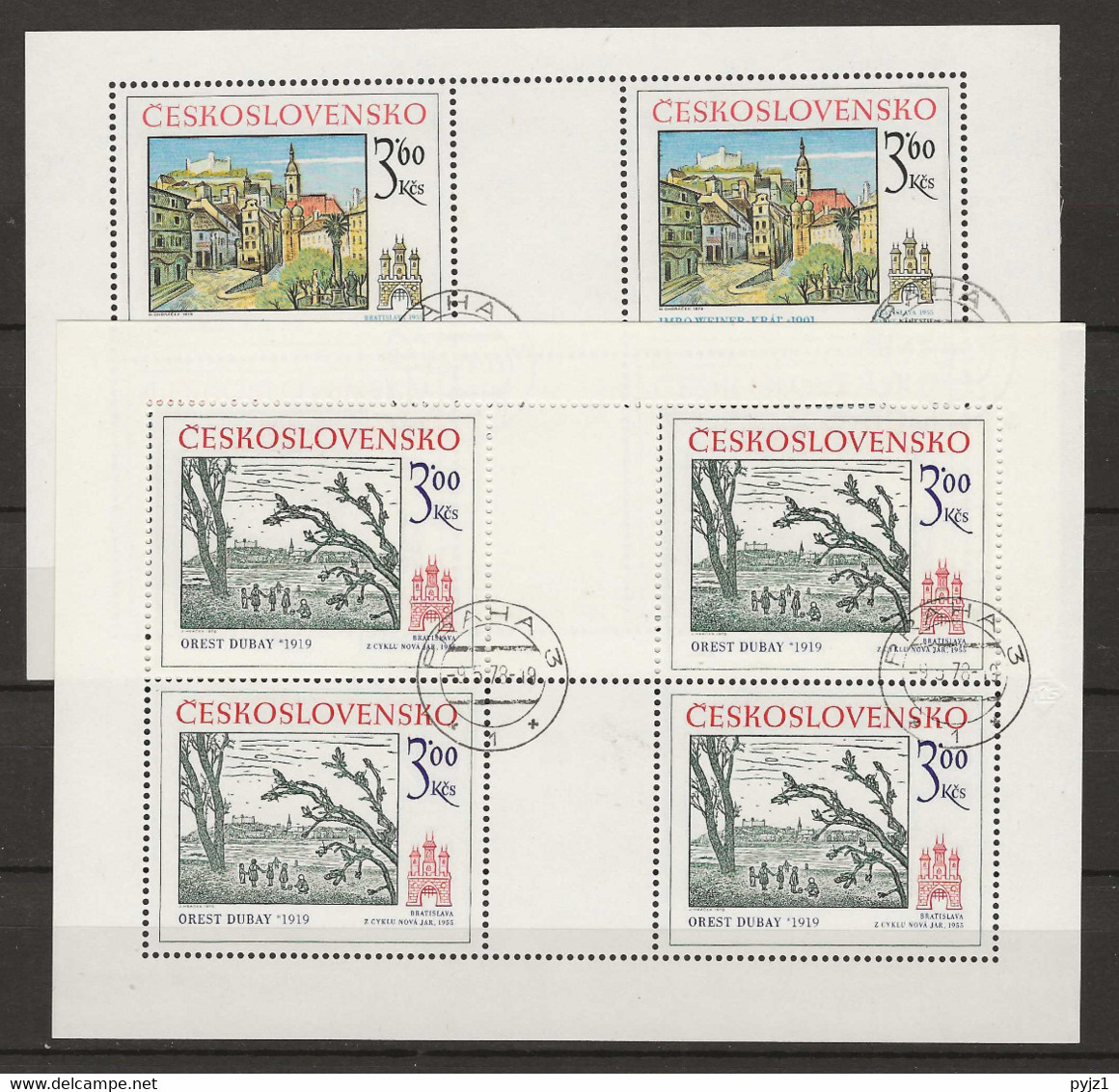 1978 USED  Ceskoslovensko, Mi 2440-41 Kleinbogen - Usados