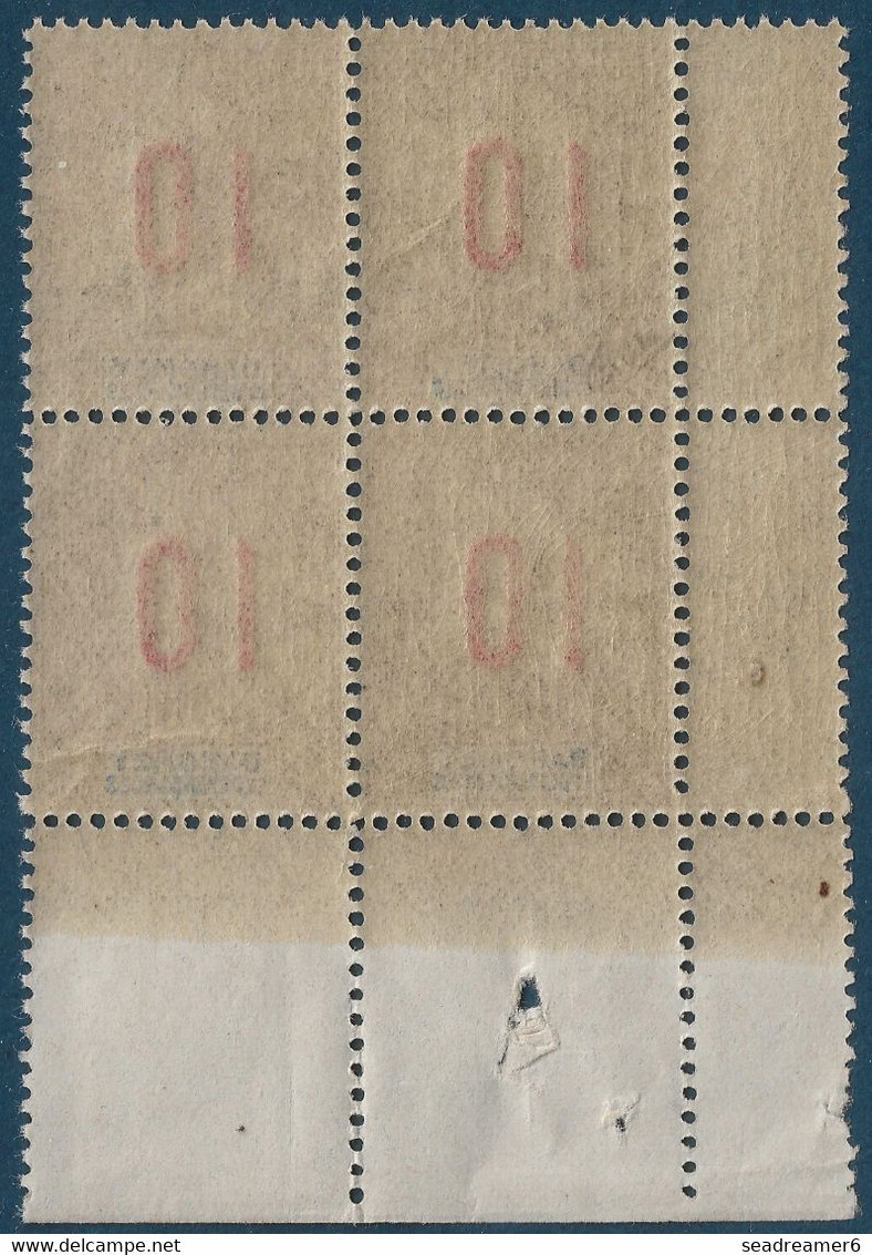 France Colonies Type Groupe Dahomey Bloc De 4 N°40Aa** Variété Surcharge Espacés Tenant à Normal TTB Signé Calves - Unused Stamps