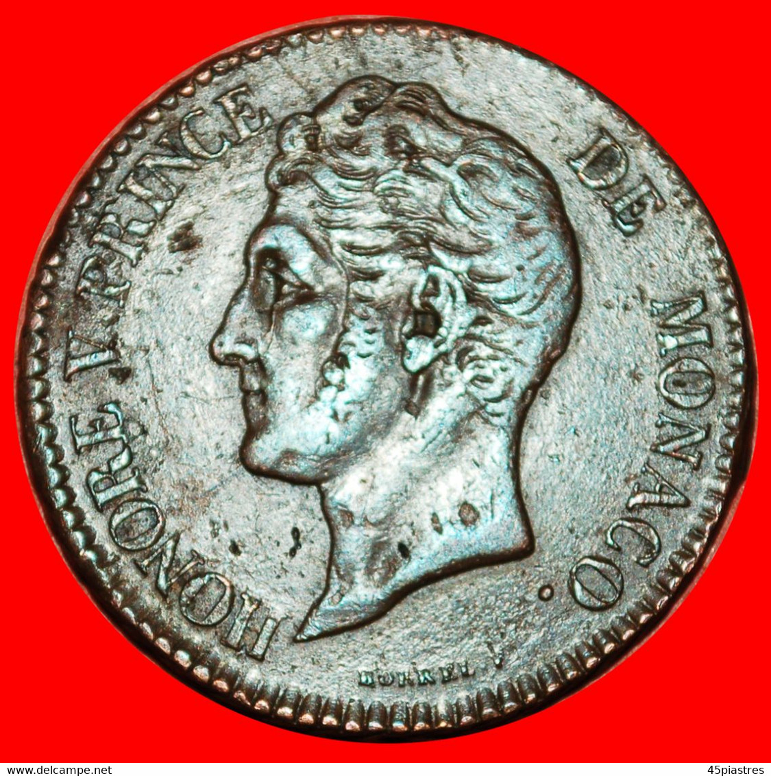 * COPPER 1837-1838: MONACO ★ 5 CENTIMES 1837MC! UNCOMMON! HONORE V (1819-1841)★LOW START ★ NO RESERVE! - 1819-1922 Honoré V, Charles III, Albert I