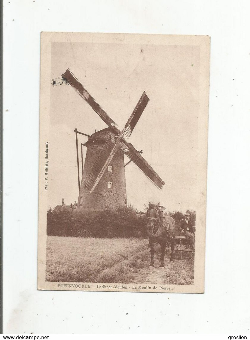 STEENVOORDE (NORD) LE STEEN MEULEN. LE MOULIN DE PIERRE (ATTELAGE CHEVAL) 1939 - Steenvoorde