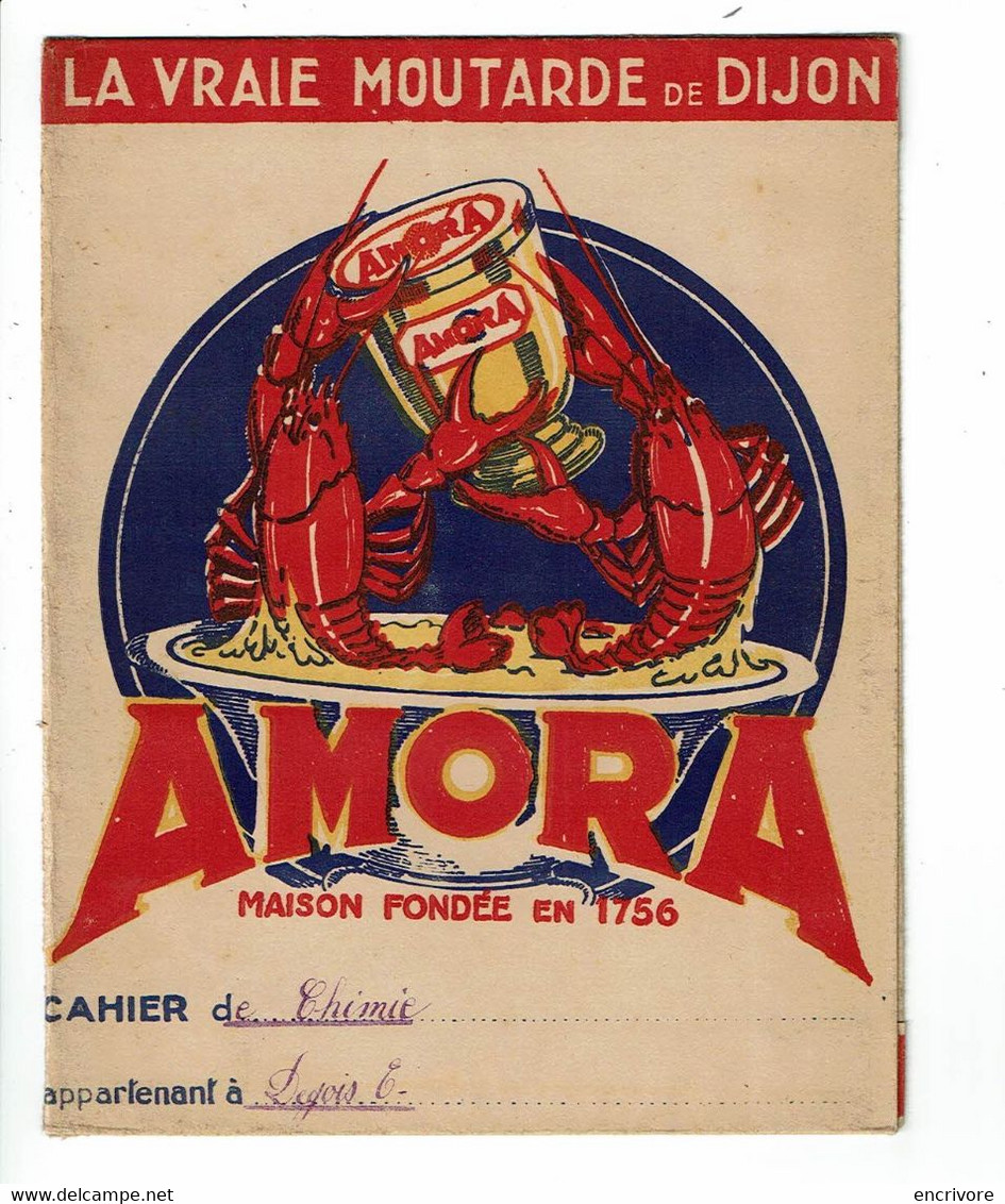 Protège Cahier AMORA La Vraie Moutarde De Dijon 2 Homards Bizouard - Senf