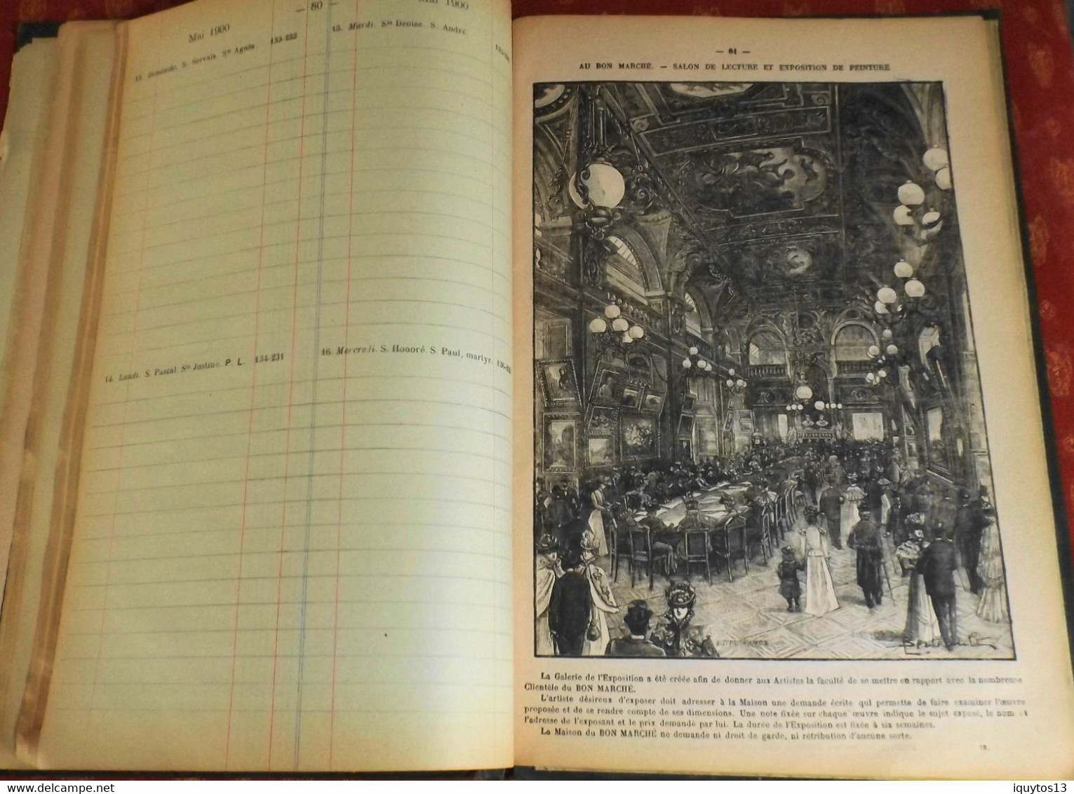 LE BON MARCHE -  Agenda-Buvard du bon marché 1900 - Plan de Paris à Ruban en BE