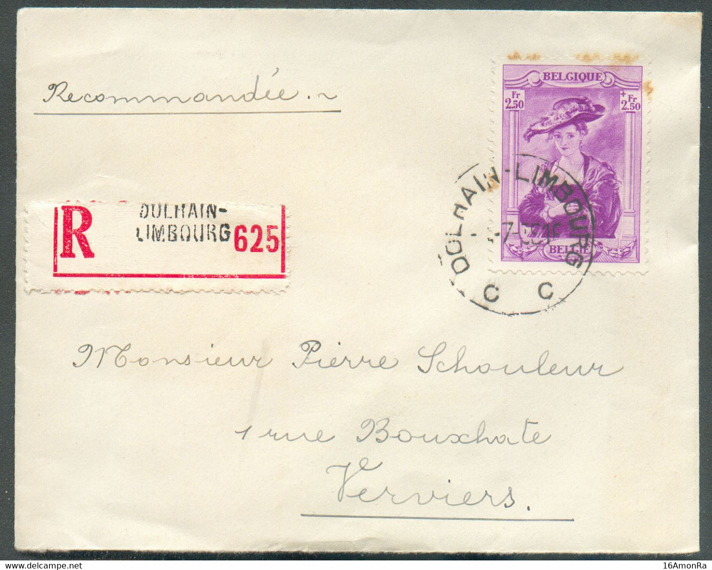 N°510 - 2Fr50 Persn.  Obl. Sc DOLHAIN-LIMBOURG Sur Lettre Recommandée Du 3-7-1939 Vers Verviers - 19747 - Briefe U. Dokumente