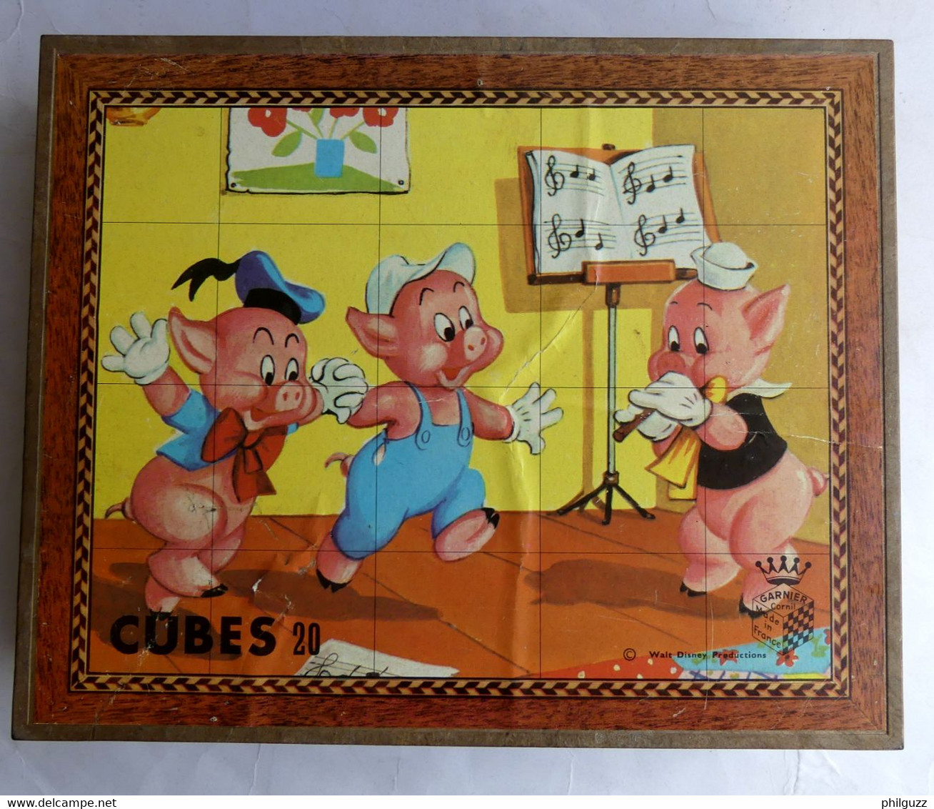 PUZZLE BOITE 20 JEU DE CUBES GARNIER WALT DISNEY LES 3 PETITS COCHONS PINOCHIO LES ARISTOCHATS 101 DALMATIENS 1 - Puzzles