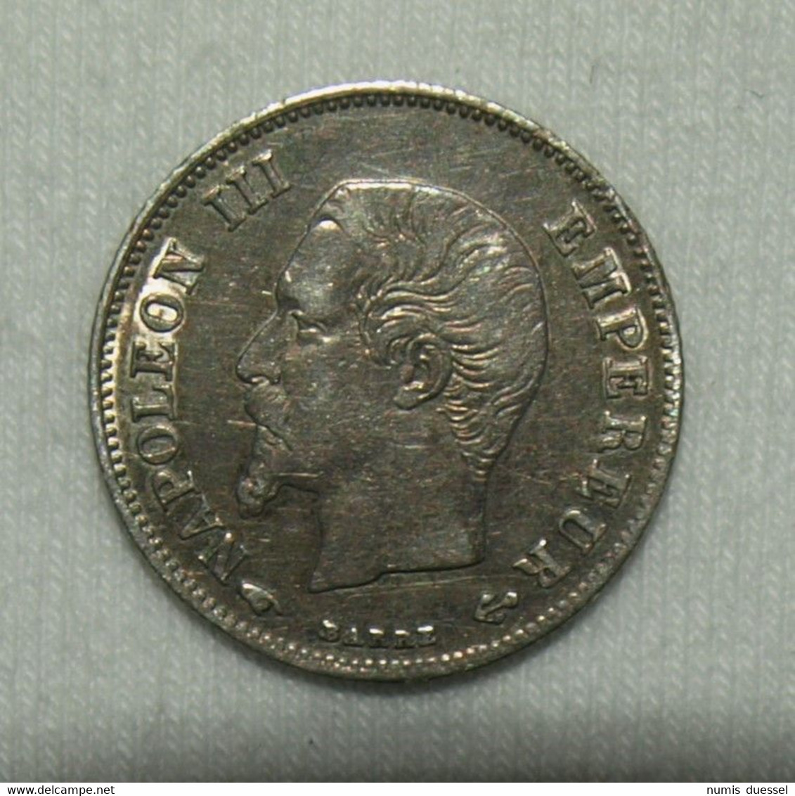 Silber/Silver Frankreich/France Napoleon III Tête Nue 1860 A, 20 Centimes Funz/AU 58 - 20 Centimes