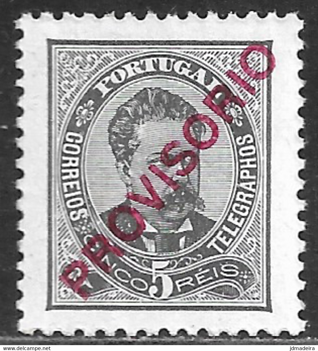 Portugal – 1892 King Luis Mint No Gum Surcharged PROVISÓRIO 5 Réis - Other & Unclassified