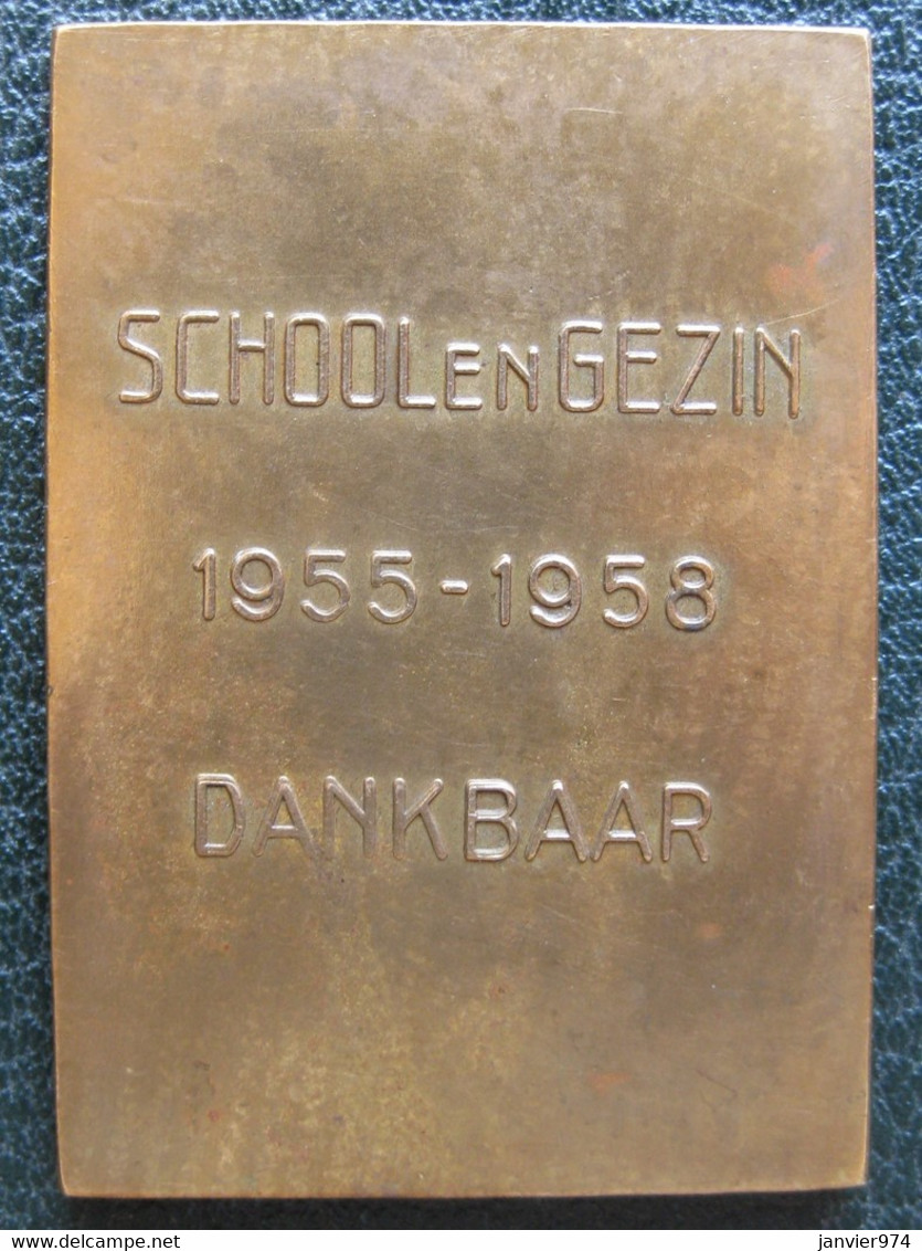 Plaquette CALEWAERT évêque De Gand , School En GEZIN  1955 - 1958, Par E. BRACKENIER - Andere & Zonder Classificatie