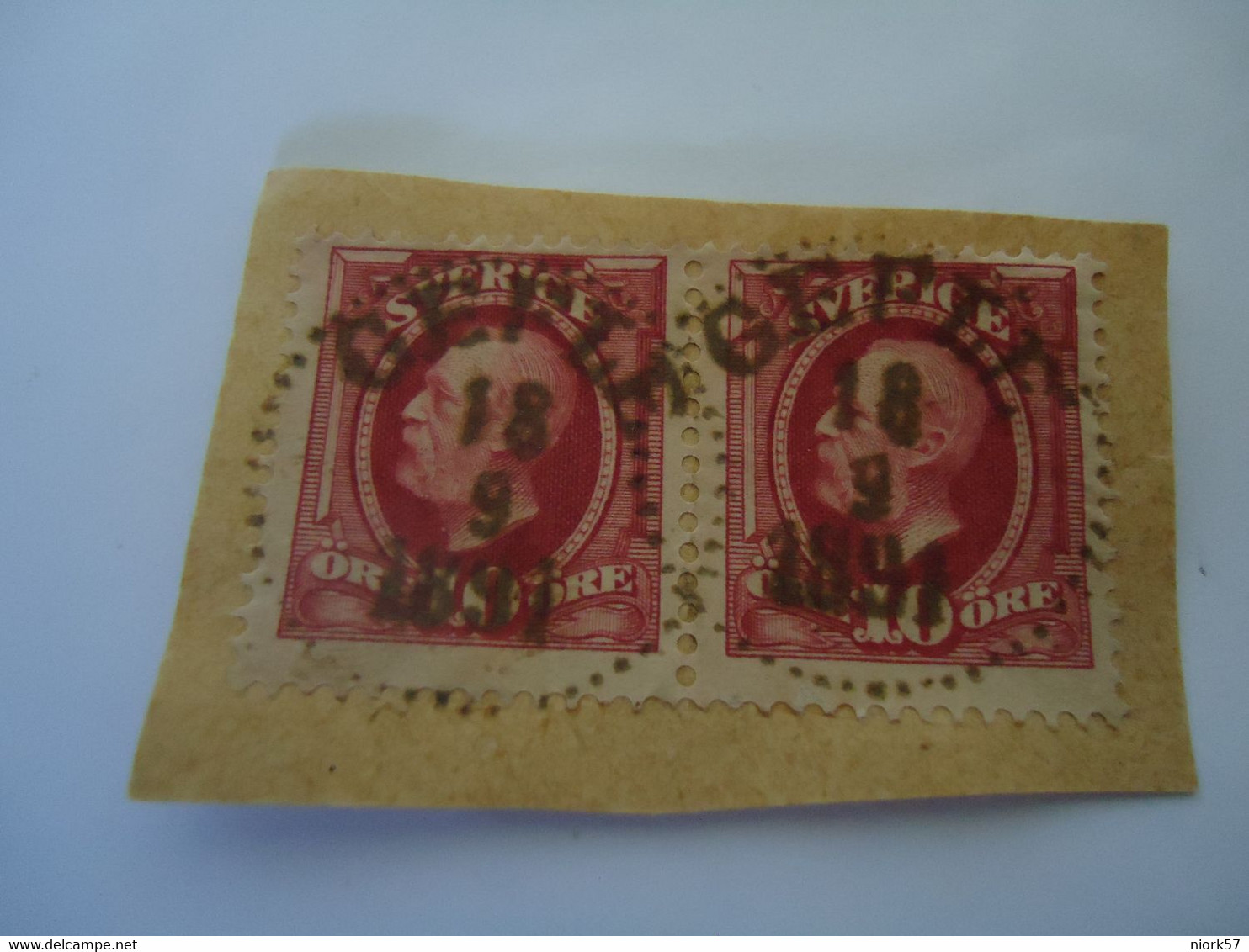 SWEDEN  USED   PAIR  STAMPS   1872--1910  KINGS  WITH  POSTMARK GEPLE   1891 - Autres & Non Classés