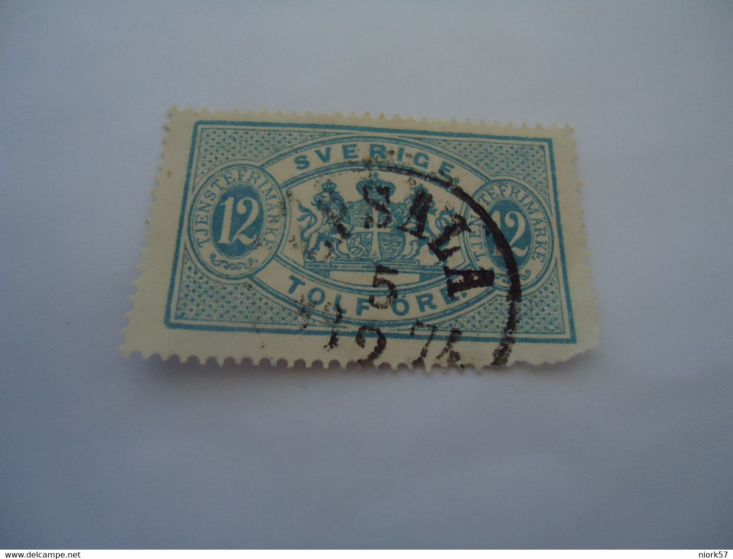 SWEDEN  USED OFFICIAL   STAMPS   12  ORE 1874   WITH  POSTMARK - Altri & Non Classificati