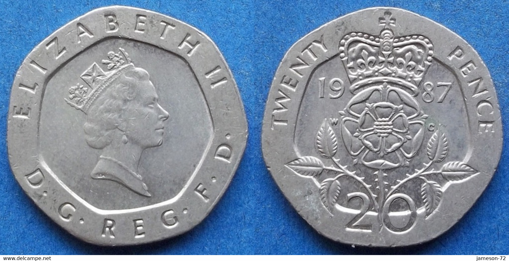 UK - 20 Pence 1987 KM# 939 Elizabeth II Decimal Coinage (1971) - Edelweiss Coins - 20 Pence