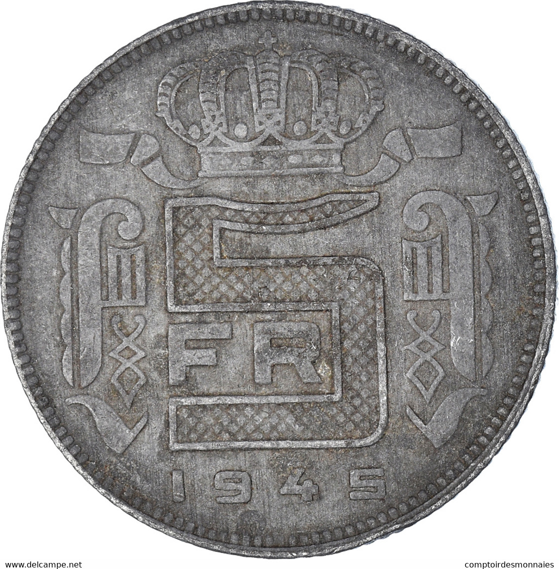 Monnaie, Belgique, 5 Francs, 1945 - 5 Francs