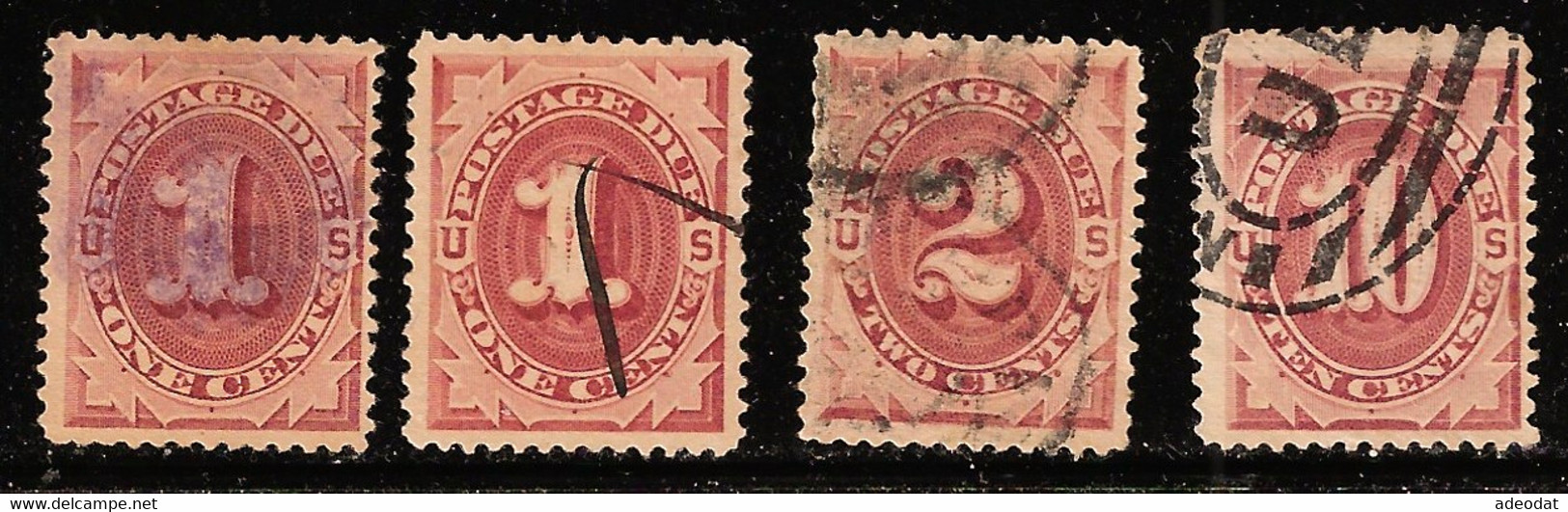 UNITED STATES 1891 POSTAGE DUE J22,J23,J26 USED CV US$36. - Segnatasse