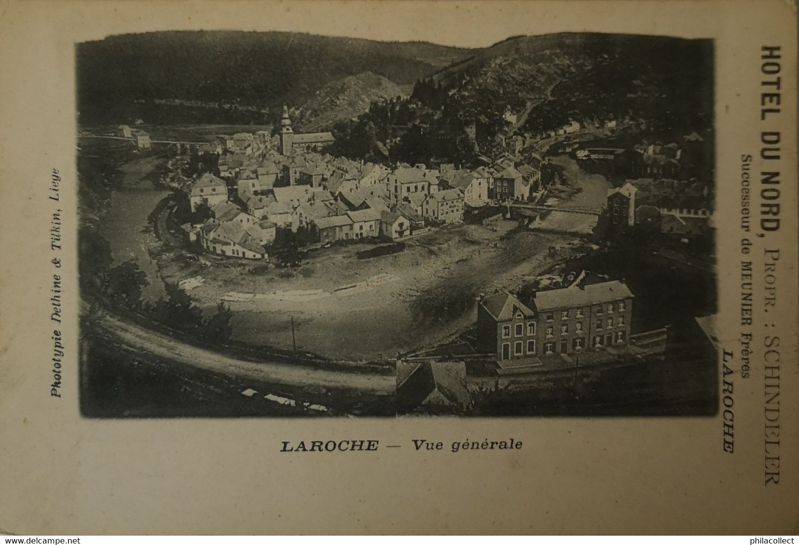 Laroche // Vue Generale - Promo Carte ( Hotel Du Nord Propr. Schindler) Ca 1900 - La-Roche-en-Ardenne