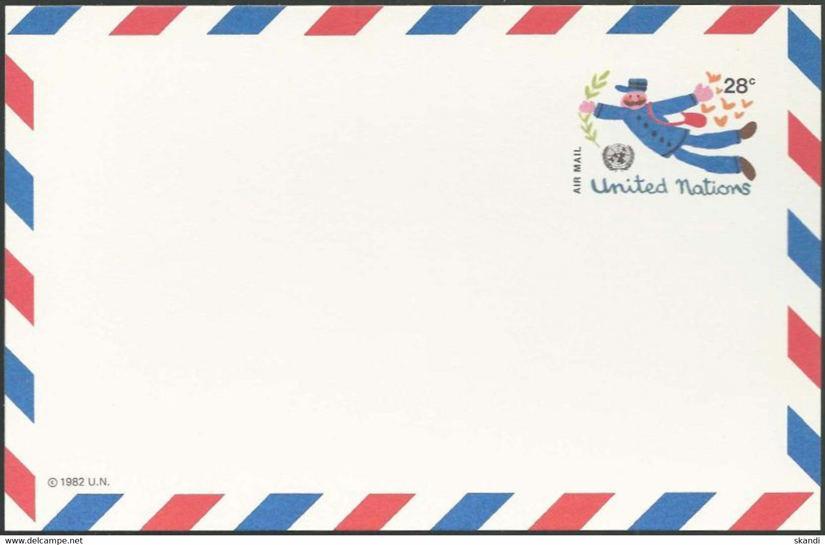 UNO NEW YORK 1982 Mi-Nr. LP 12 Ganzsache Luftpostkarte Ungebraucht - Poste Aérienne