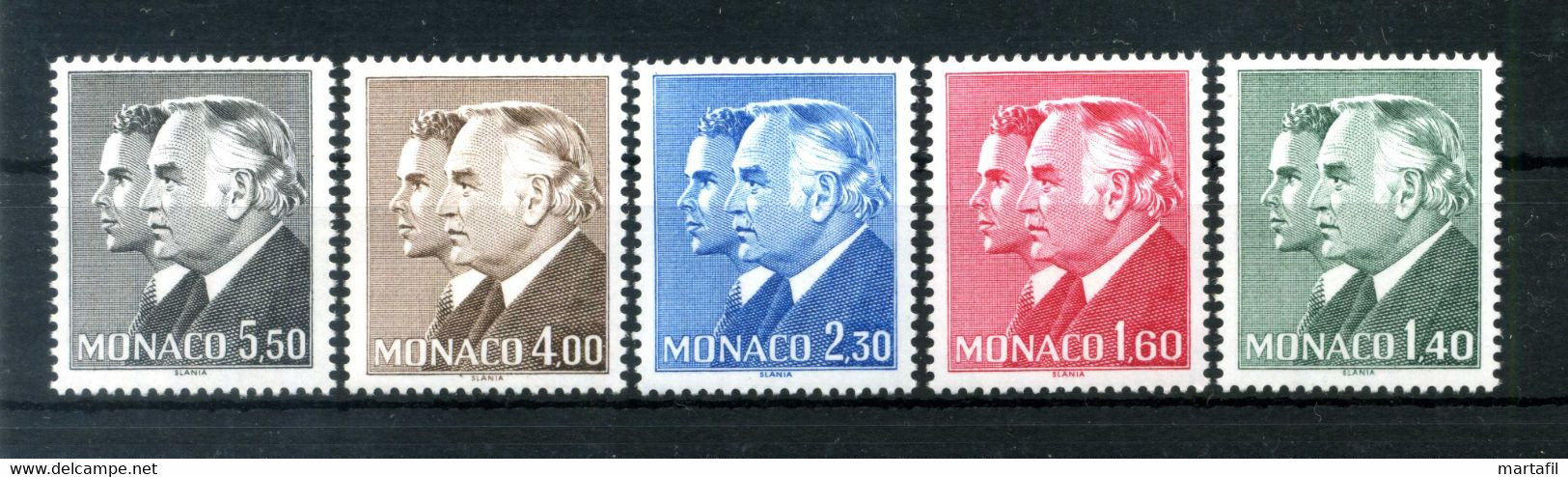 1981 MONACO SET MNH ** 1281/1285 Principi Ranieri III E Alberto Serie Ordinaria - Nuovi