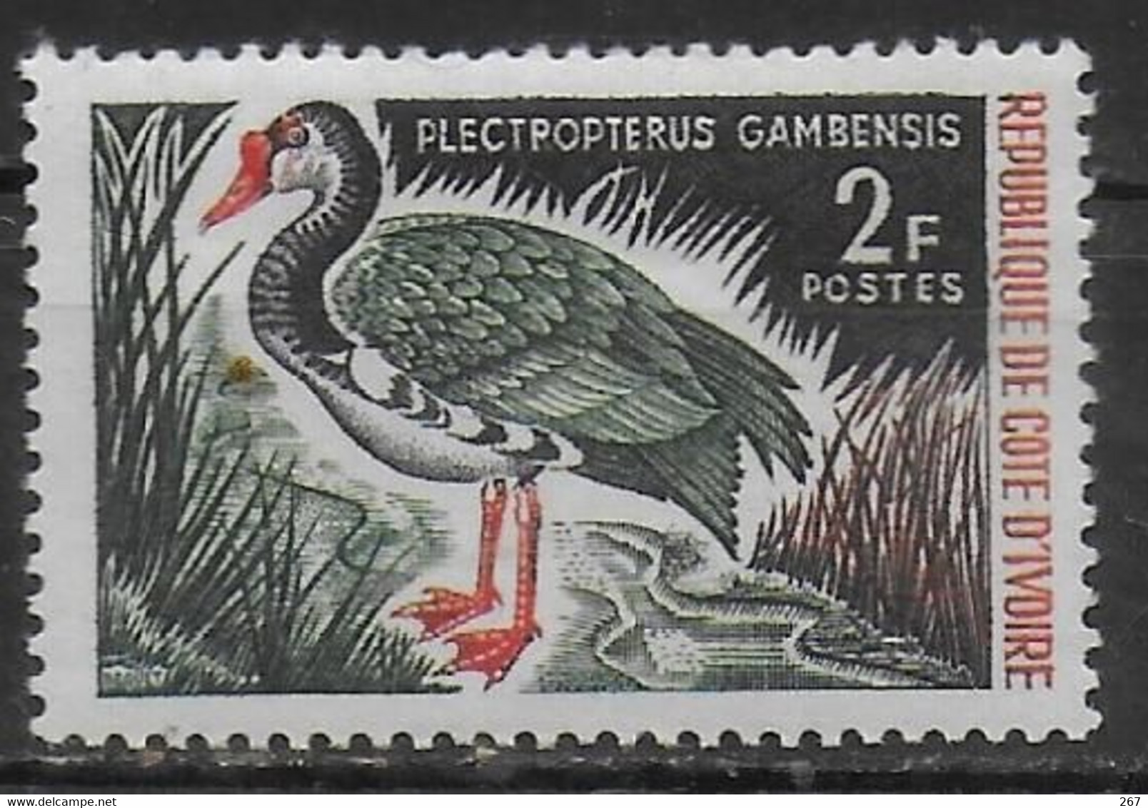 COTE D IVOIRE  N° 250  * *  Oiseaux Oies - Geese