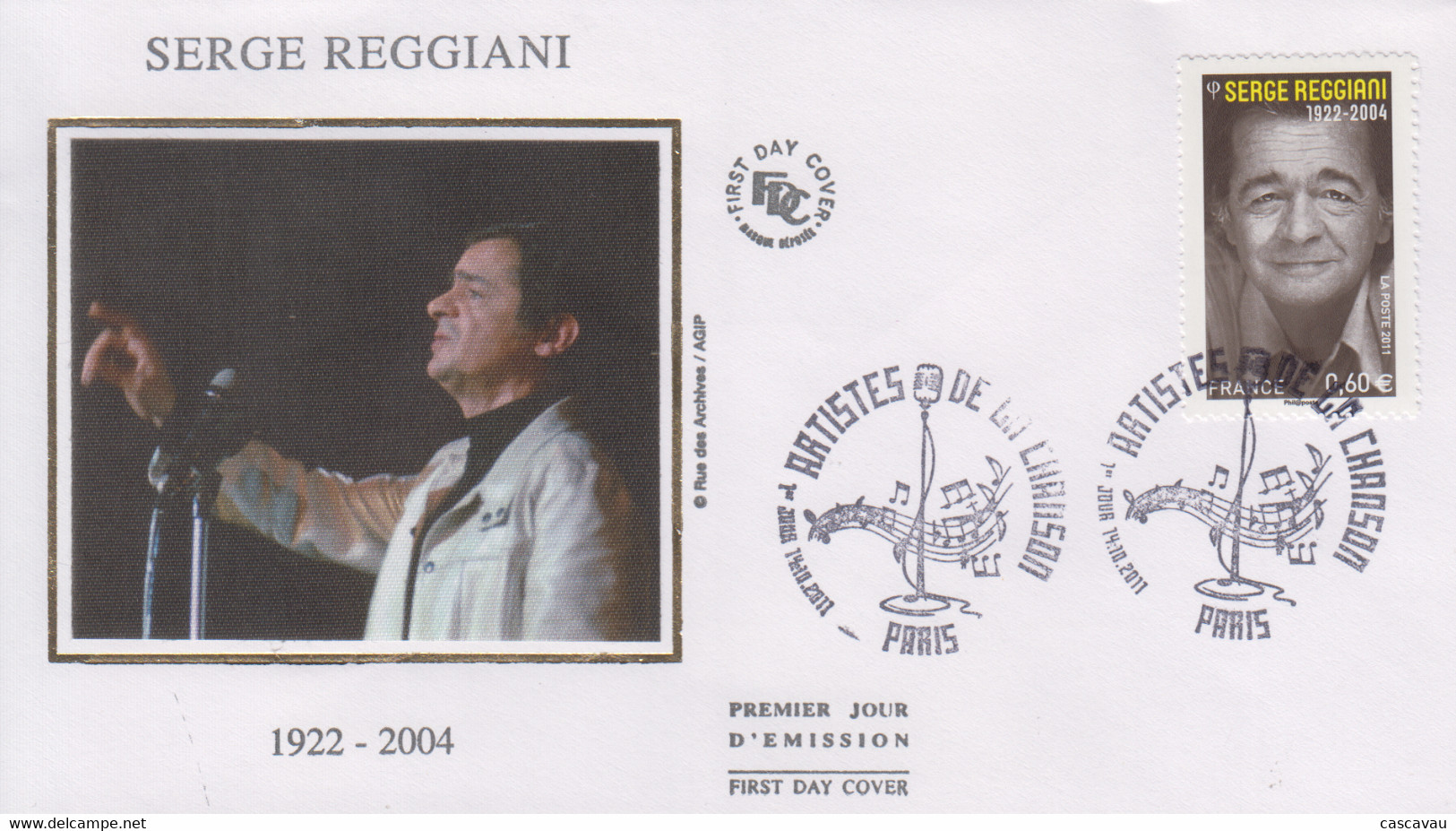 Enveloppe   FDC  Oblitération  1er  Jour    FRANCE    Serge   REGGIANI    2011 - Sänger