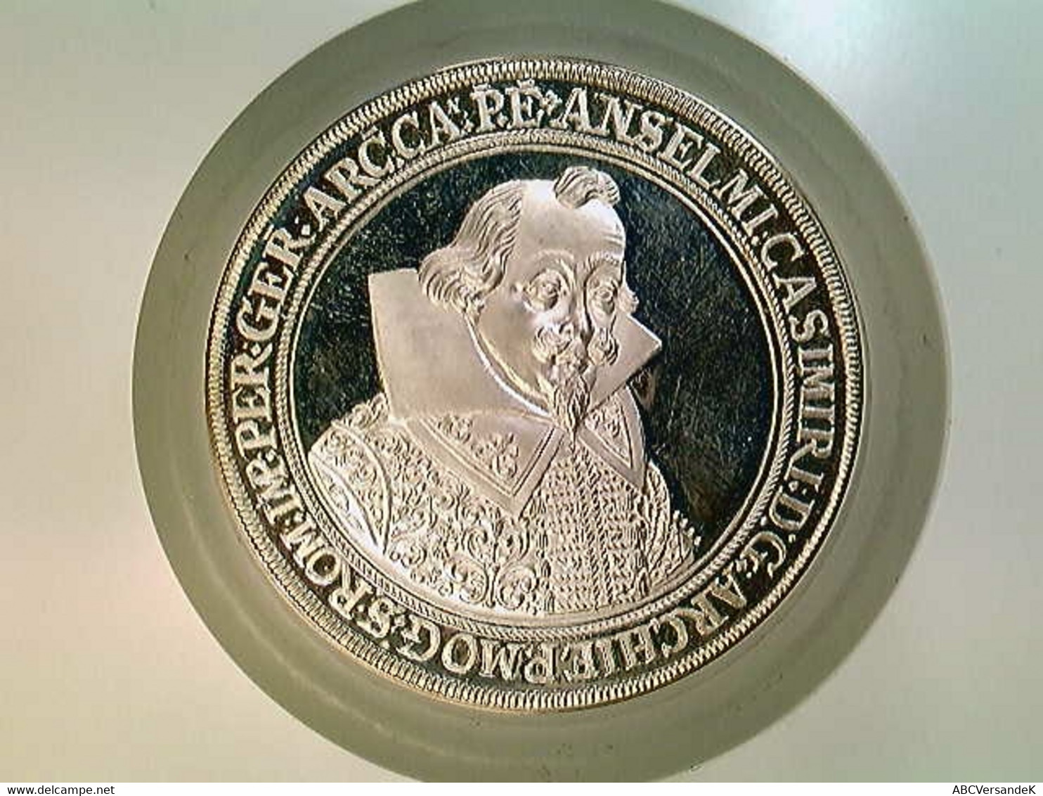 Medaille, Moneta Nova Argentea Moguntina 1630, ANselmi Casimiri, Nachprägung 1979, Silber 835, 28,8 Gr., 42 Mm - Numismatik