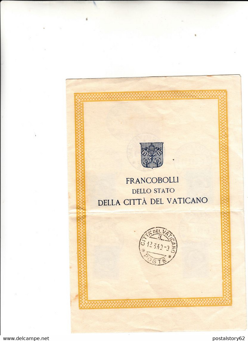 Opuscoletto Con Francobolli Dello Stato Della Città Del Vaticano 1940 - Lettres & Documents