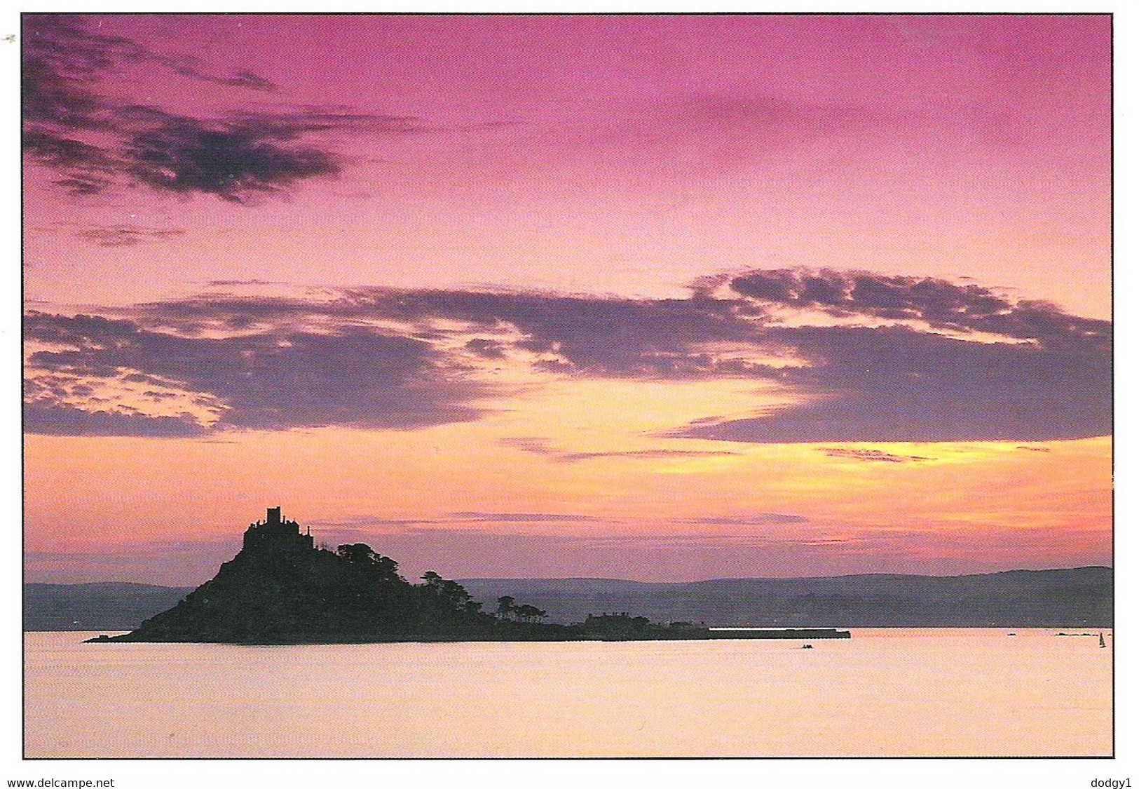 SUNSET AT ST. MICHAEL'S MOUNT, CORNWALL, ENGLAND. UNUSED POSTCARD Ls6 - St Michael's Mount