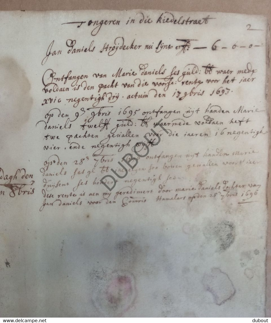 Cijnsboek Tongeren - 1693 - Familie Jaddoulle - Hamonts   (S218) - Oud