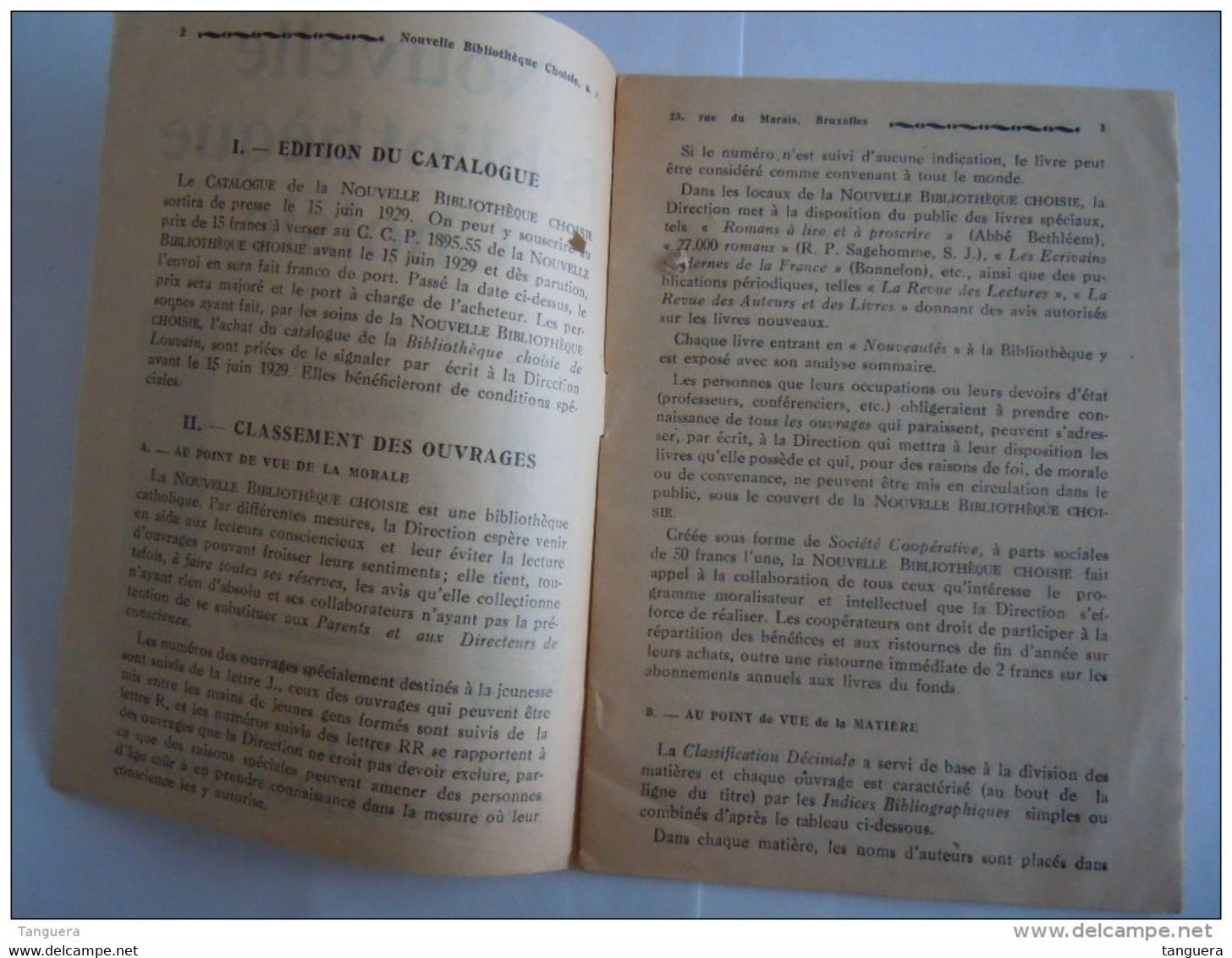 Belgique 1929 Patria Nouvelle Bibliothèque Choisie Vente Et Location De Livres.. Réglement 16 Pages Form 13,3 X 18,7 Cm - Druck & Papierwaren