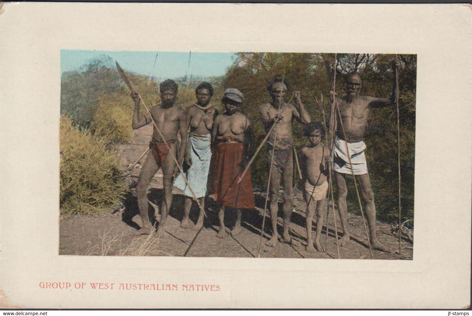 1910. Western Australia. POST CARD With Picture: GROUP OF WEST AUSTRALIAN NATIVES.   - JF431648 - Brieven En Documenten