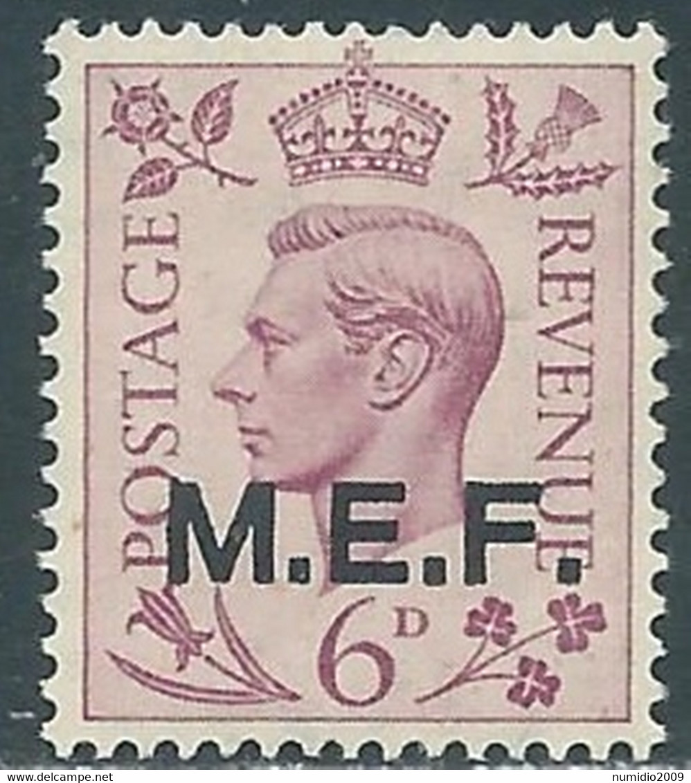 1943-47 OCCUPAZIONE BRITANNICA MEF 6 P MNH ** - RF37-3 - Britische Bes. MeF