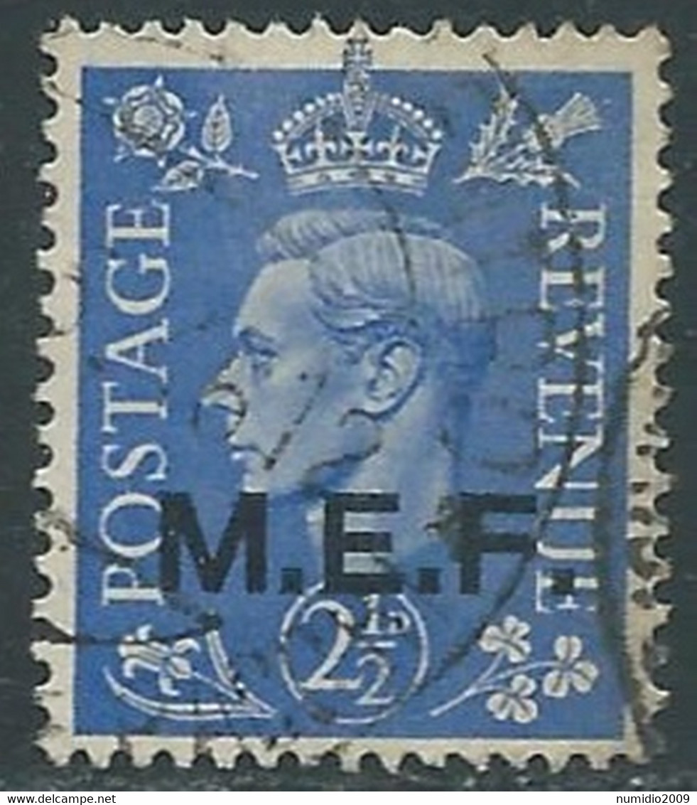 1943-47 OCCUPAZIONE BRITANNICA USATO MEF 2 1/2 P - RF34-5 - Britische Bes. MeF