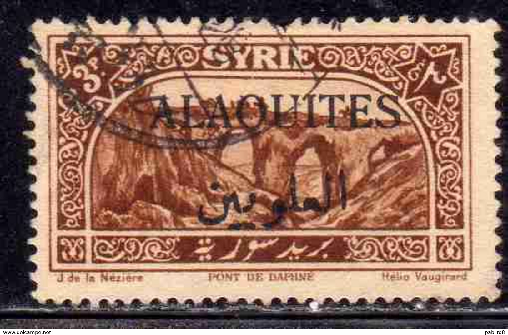 ALAOUITES SYRIA SIRIA ALAQUITES 1925 BRIDGE OF DAPHNE 3p USED USATO OBLITERE' - Used Stamps