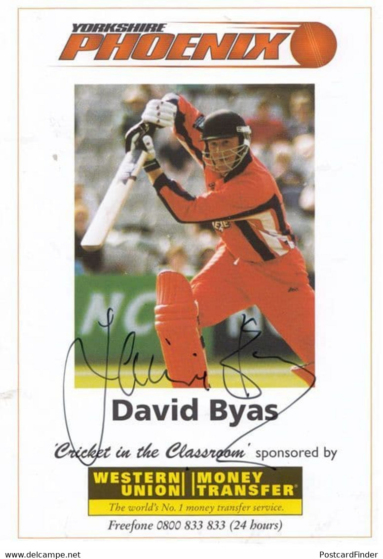 David Byas Yorkshire Phoenix Team Hand Signed Cricket Photo - Cricket