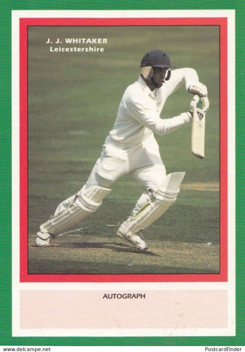 JJ Whitaker Leicestershire Limited Edition Vintage Cricket Trading Photo Card - Cricket