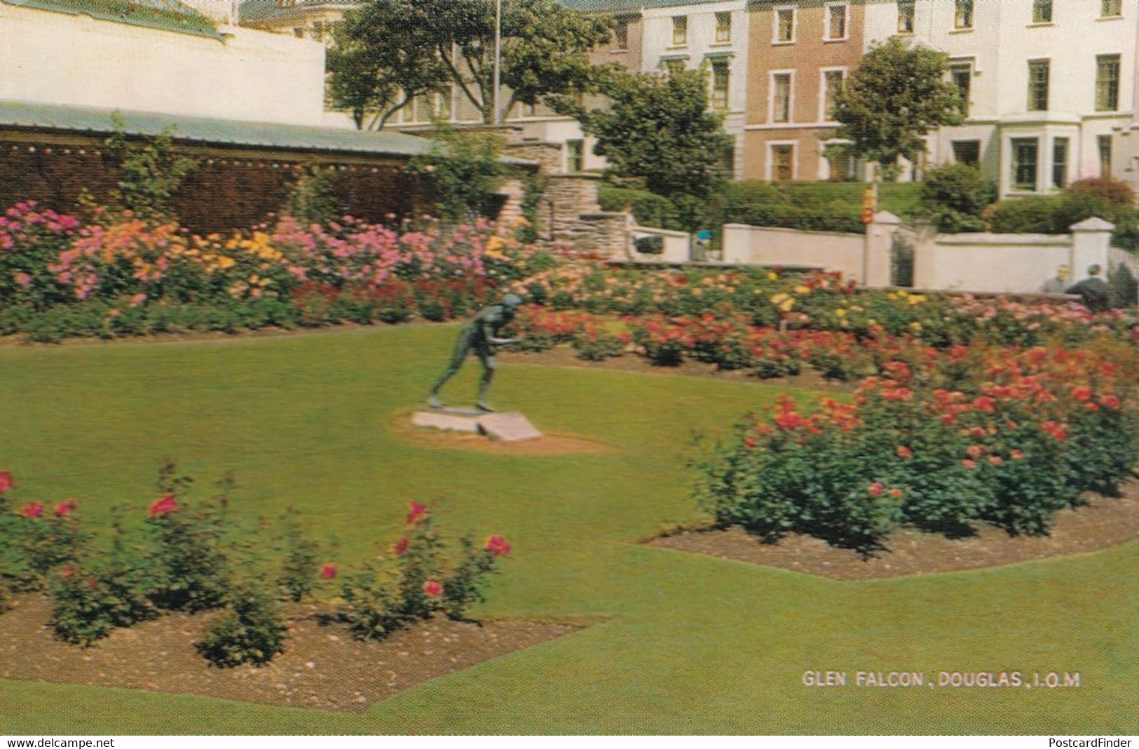 Glen Falcon Douglas Isle Of Man Garden Statue 1950s Postcard - Sonstige & Ohne Zuordnung