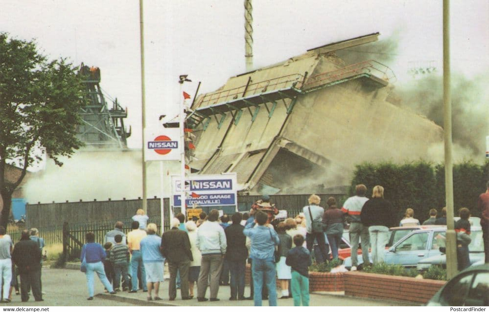 Nissan Coal Hopper Snibston Mining Pit Leicester Demolition Postcard - Andere & Zonder Classificatie