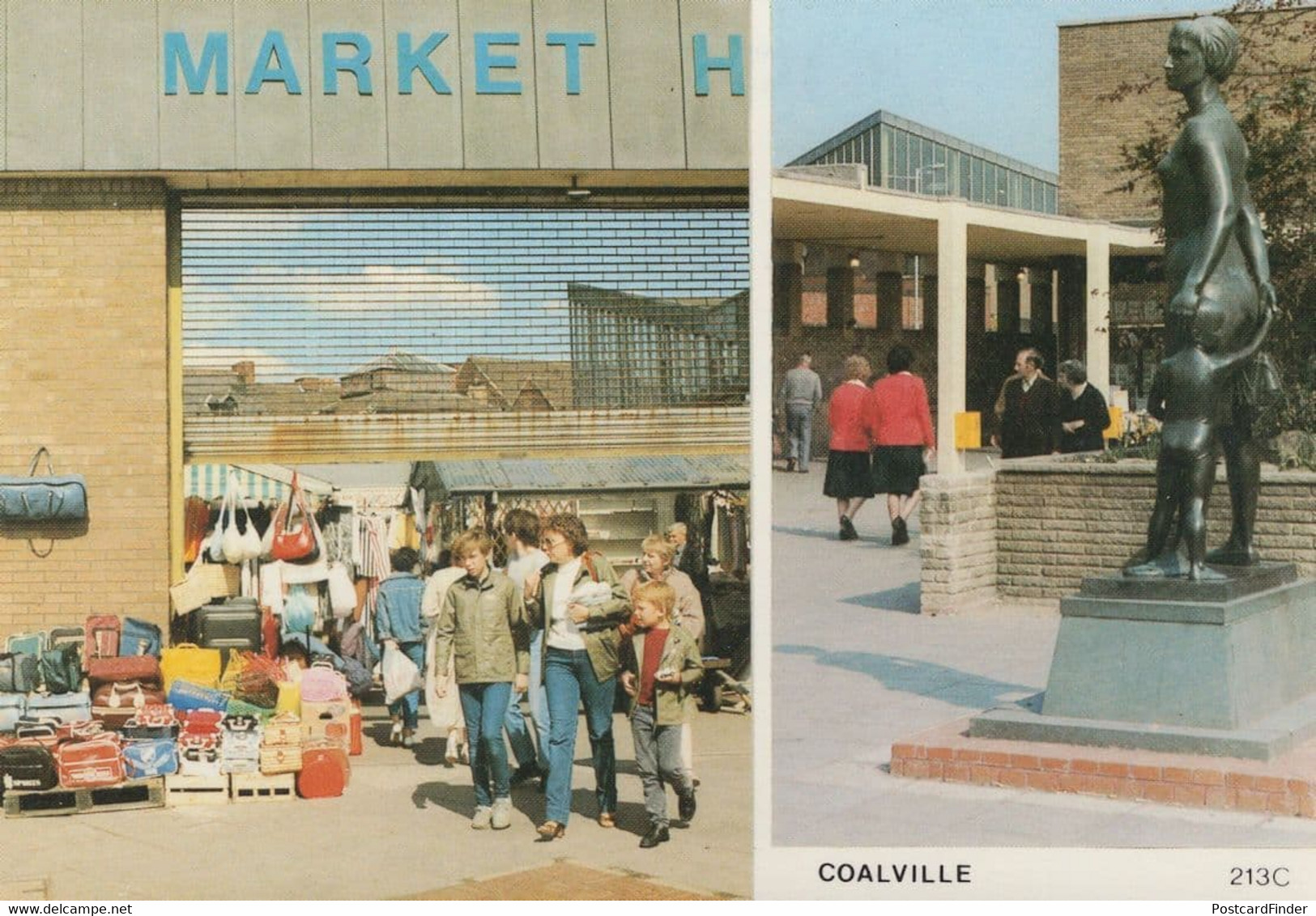 Coalville Broadway Market Leicester Shopping Mall Rare Postcard - Sonstige & Ohne Zuordnung