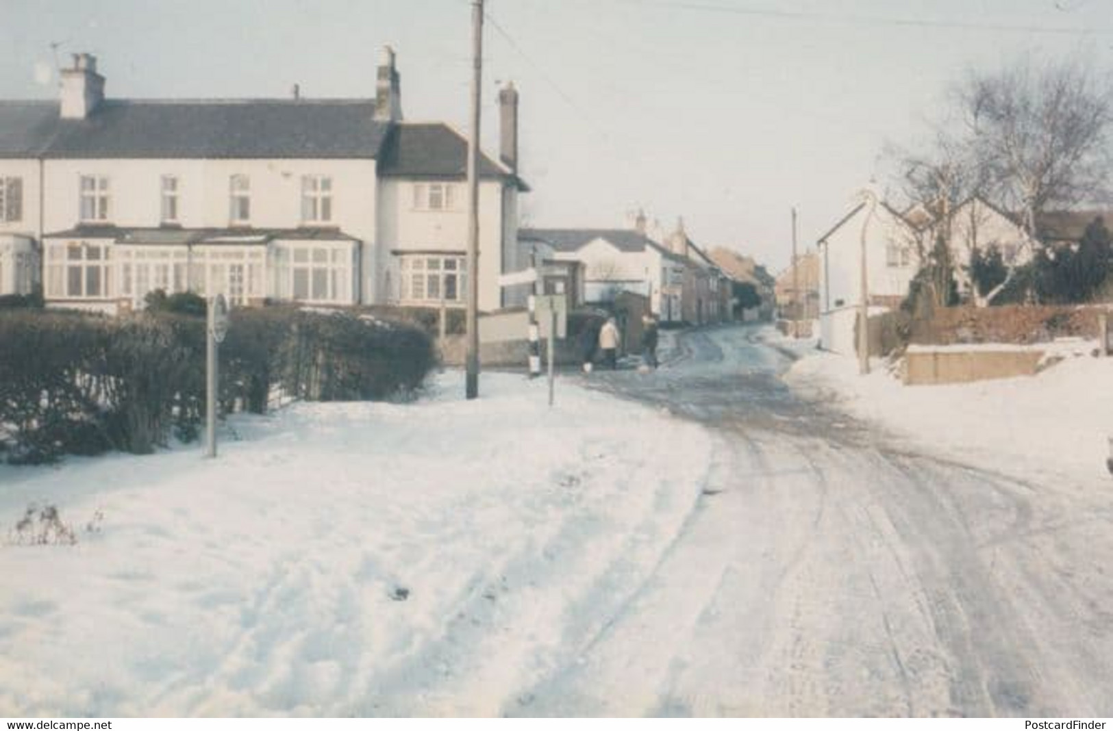 Keyworth Lings Lane Nottingham Snow Disaster Weather Christmas Photo Postcard - Other & Unclassified