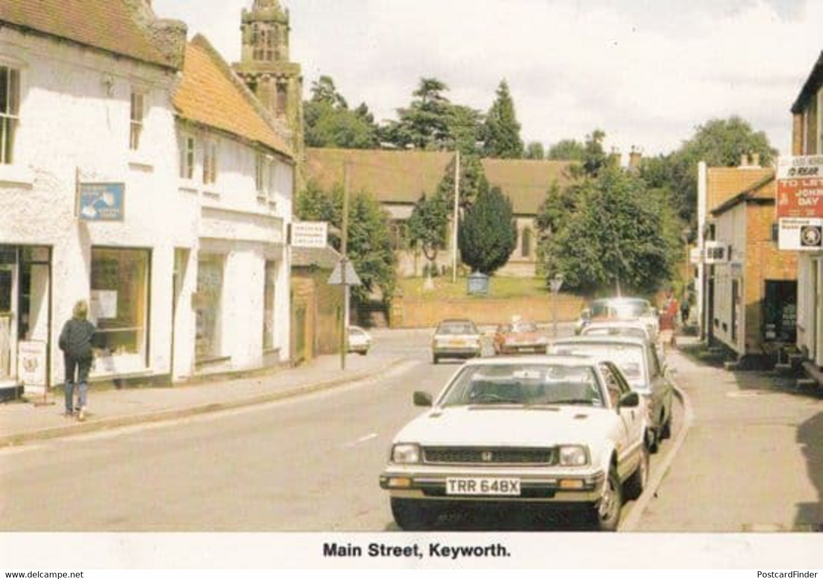 Main Street Coffee Shop Midland Bank Keyworth Nottingham Village Postcard - Otros & Sin Clasificación