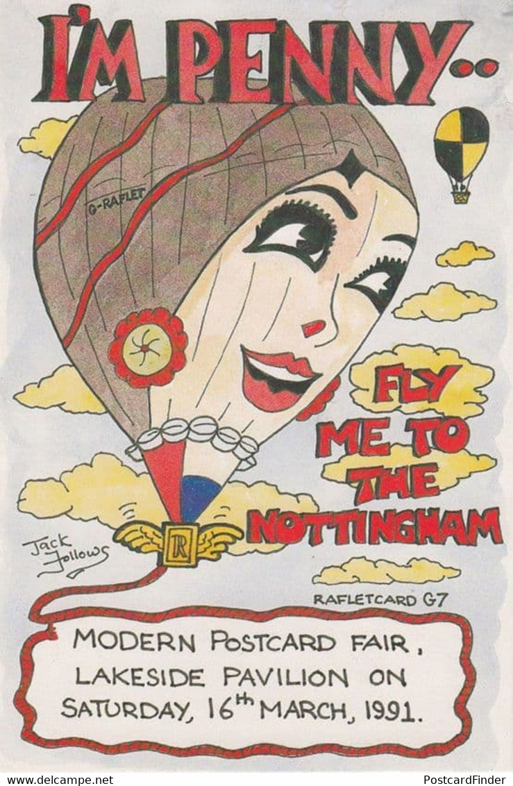 I'm Penny Fly Me To Nottingham Hot Air Balloon Advertising Postcard - Otros & Sin Clasificación