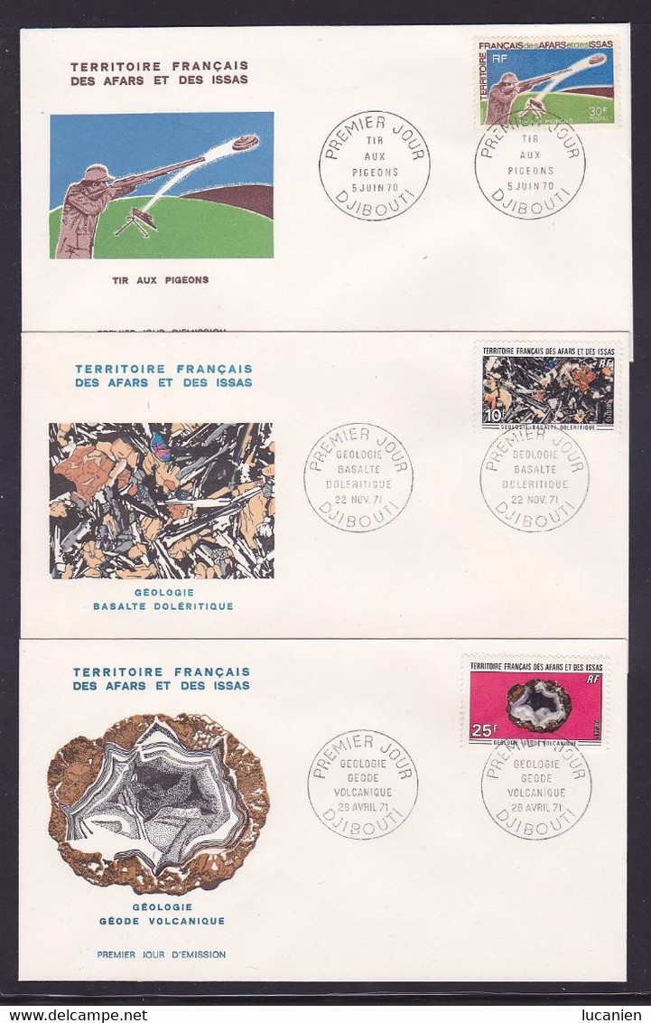 Territoire Afars & Issas 1971 Timbres N° 361-368-370 - Oblitérés 1er Jour - Covers & Documents