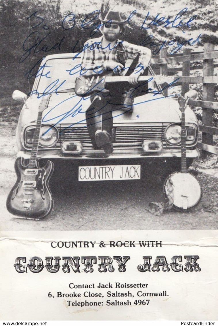 Country Jack Cornwall Western & Singer Bodrigan Hotel Hand Signed Photo - Autogramme